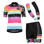 Canary Hill Rainbow Combo women's cycle jersey and shorts