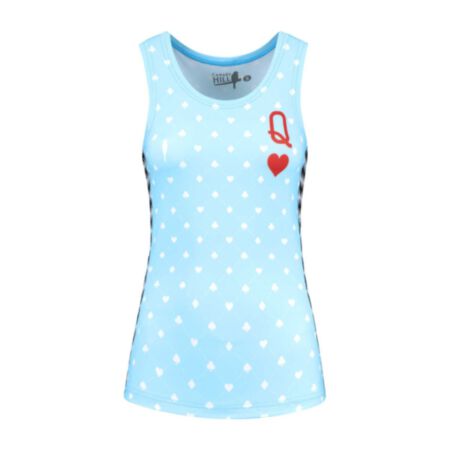 Canary Hill Queen of Hearts sky blue sleeveless tanktop.  