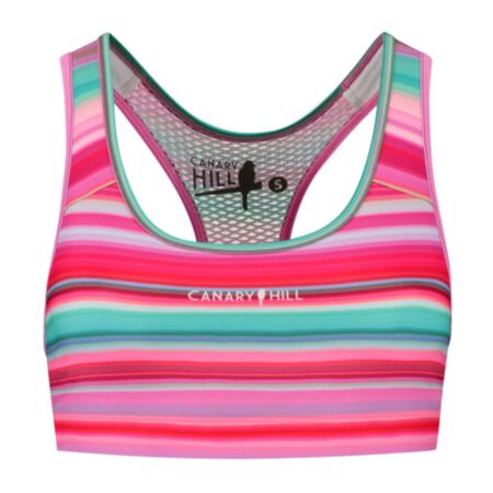 Canary Hill Sunset Sports Bra with multicolour stripes