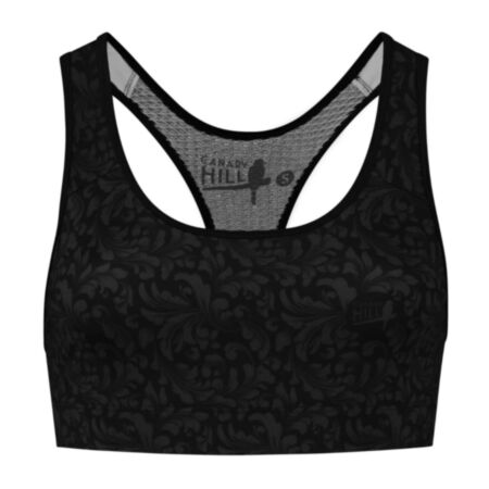 Canary Hill blacksports bra that provides perfect support underneath your Damasc cycling jersey or tanktop