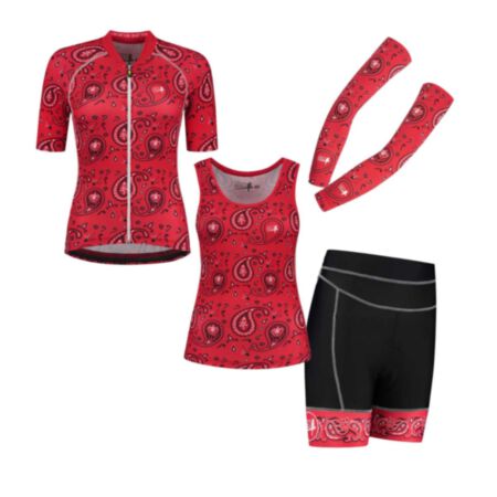 Canary Hill Rodeo Full Combo cycle jersey, sleeveless top and cycle shorts