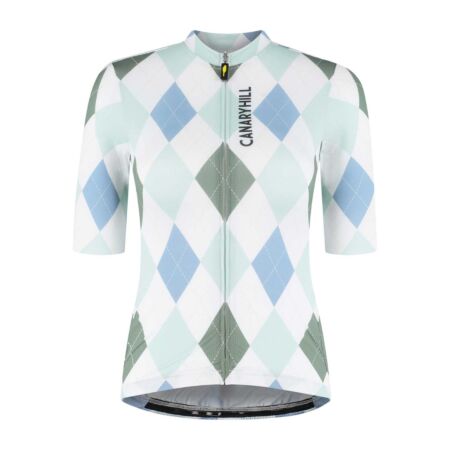 Argyle fietsshirt dames vooraanzicht