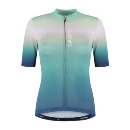 Canary Hill Laser fietstrui korte mouw dames met kleurverloop voorzijde