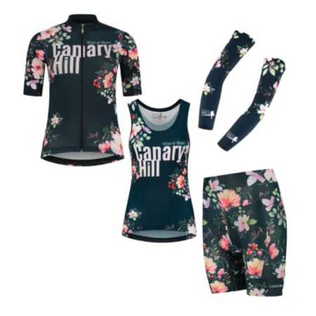 Canary Hill Bouquet women's cycle jersey sleeveless cycle top cycle shorts 