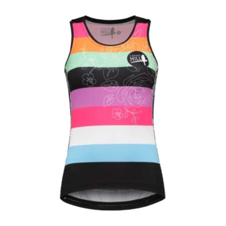 Canary Hill Rainbow sleeveless cycling tanktop. 