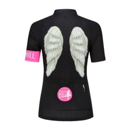 Canary Hill Wings cycling jersey ladies short sleeve black with wings