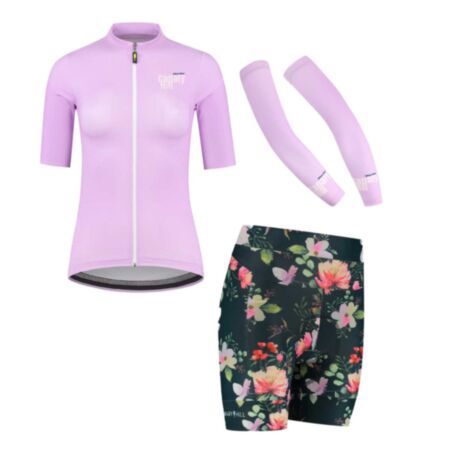 Violette combo fietstrui en fietsbroek